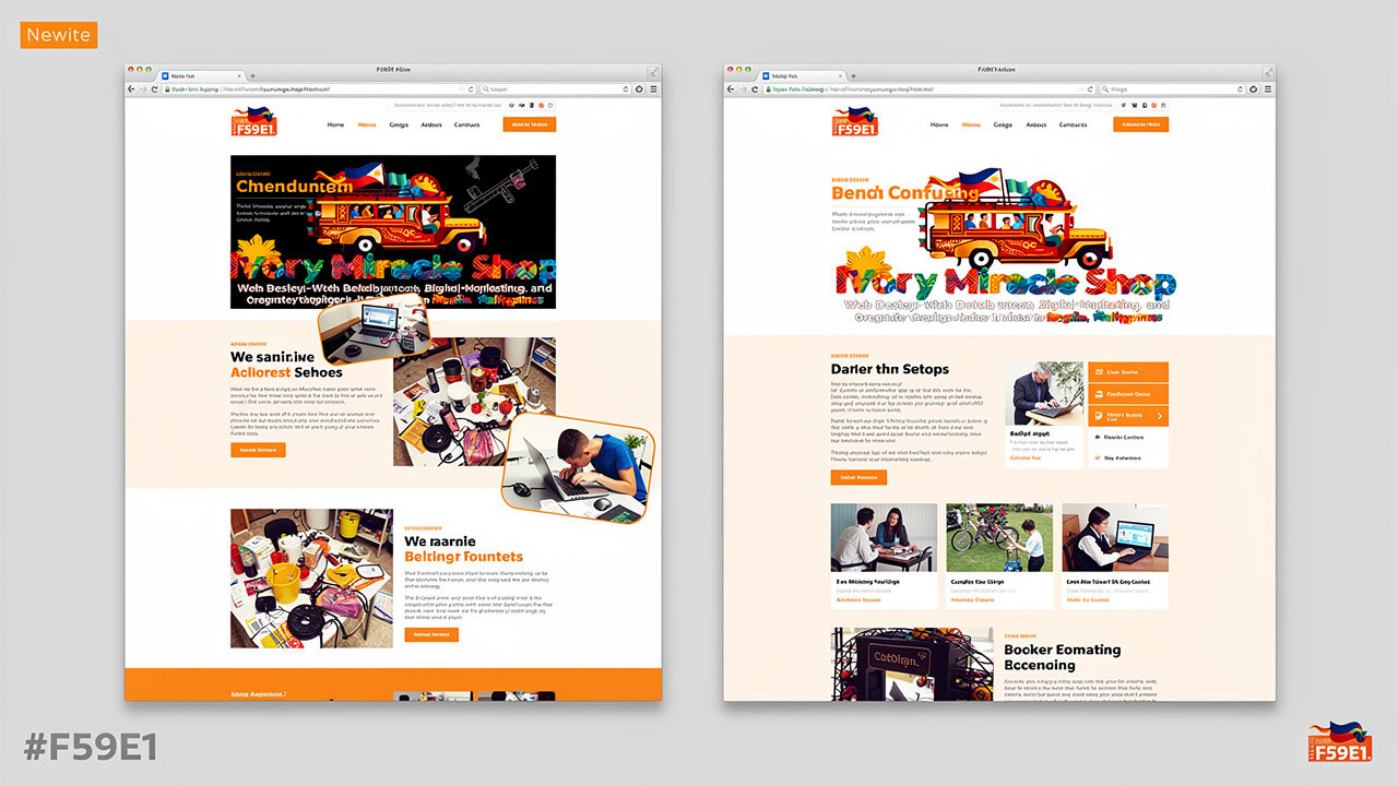 Comparison of poorly organized versus well-designed website layouts